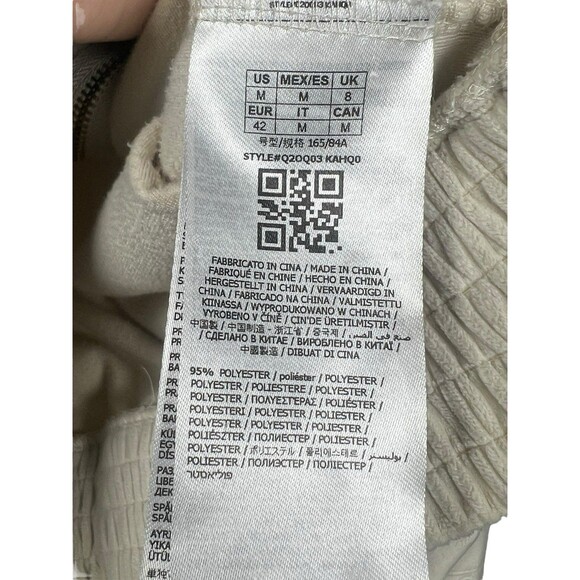 Guess Jeans Women’s Beige Question Logo Zip Front Velour Hoodie Beige M - Picture 12 of 14